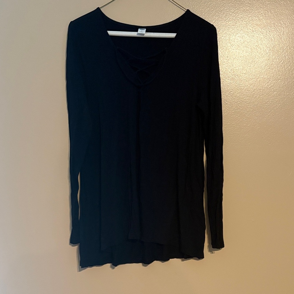 Old Navy Black Long Sleeve Blouse